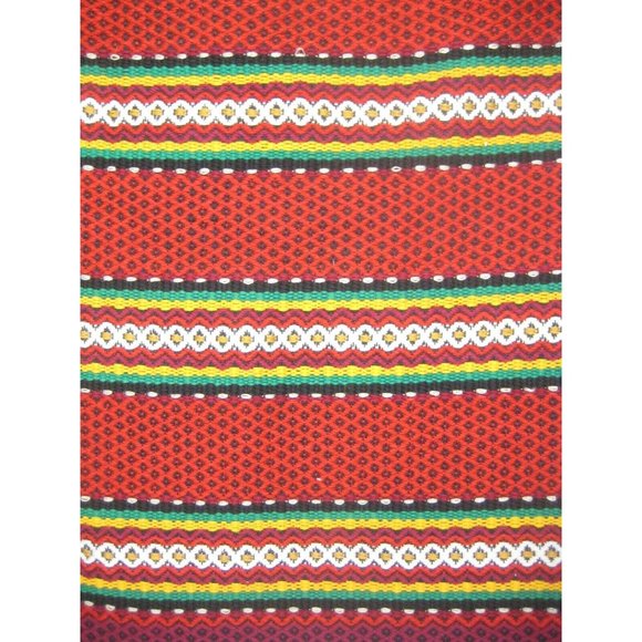 Handwoven Pillowcase ONLY Tapestry Decor Weaving Table Runner Red 21.5 In Rustic - Picture 1 of 4